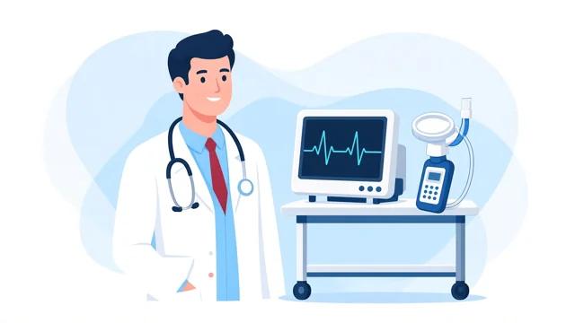 Médico com equipamentos médicos em regime de comodato